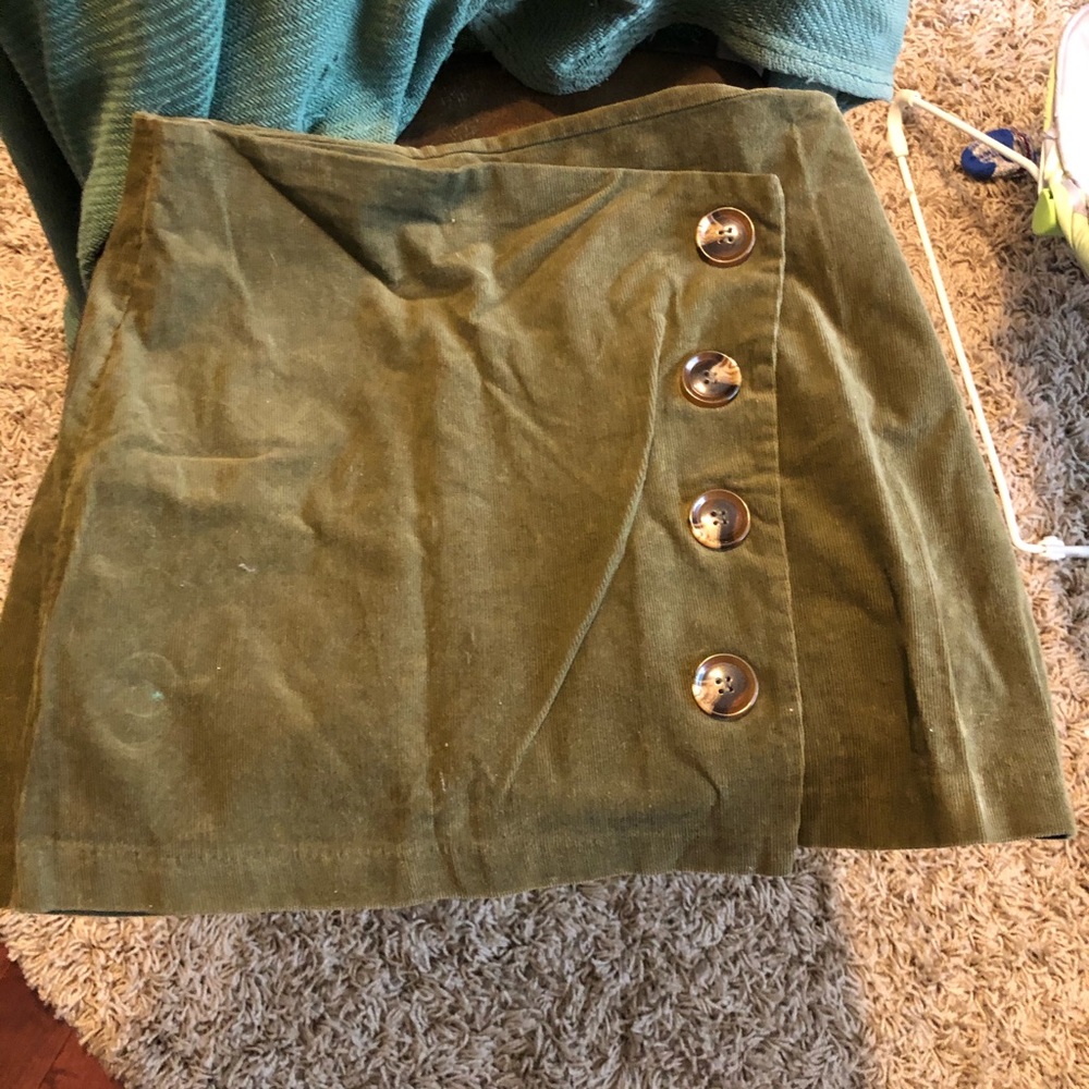 Green corduroy skirt